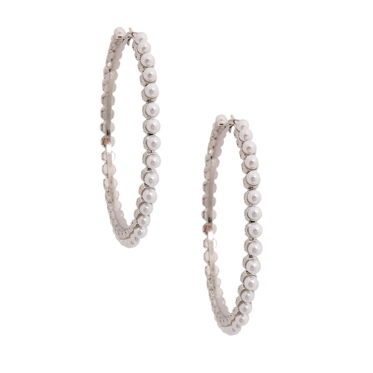 White Pearl 3 inch Hoops